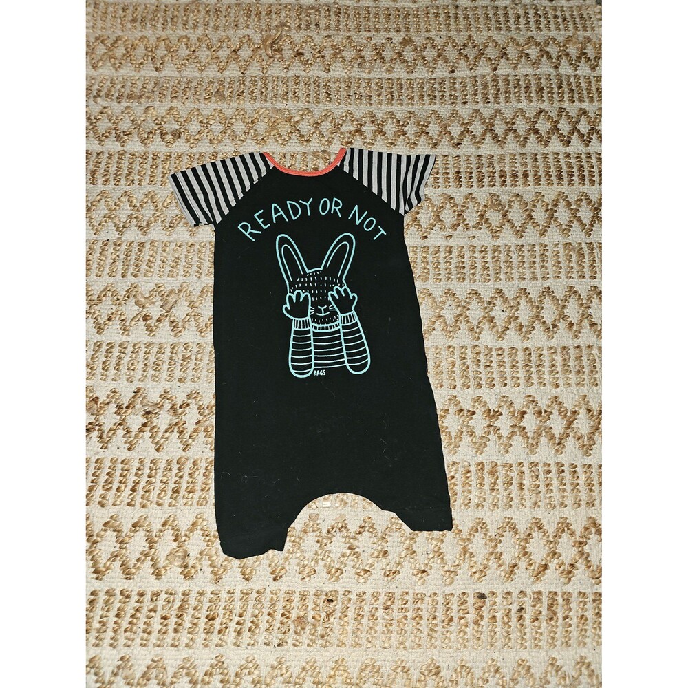 RAGS Ready Or Not Bunny Print Romper 2T